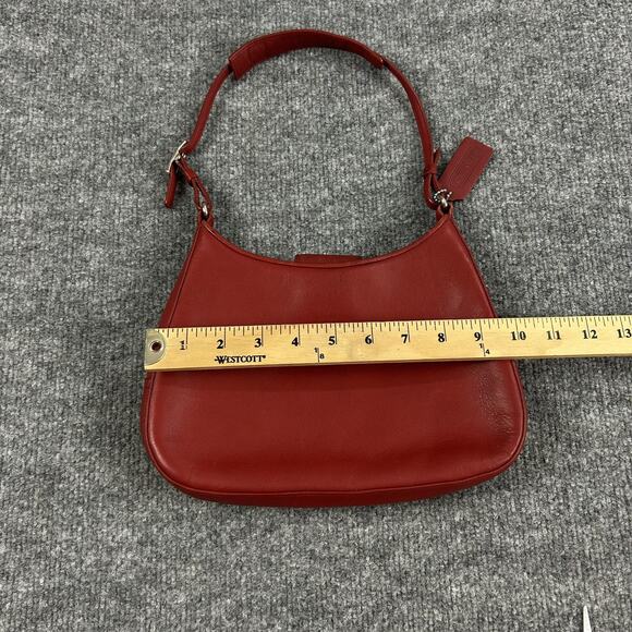 Vintage Coach Legacy Demi Red Leather Shoulder Hobo Baguette Bag 8319 90s Y2K - Picture 11 of 13